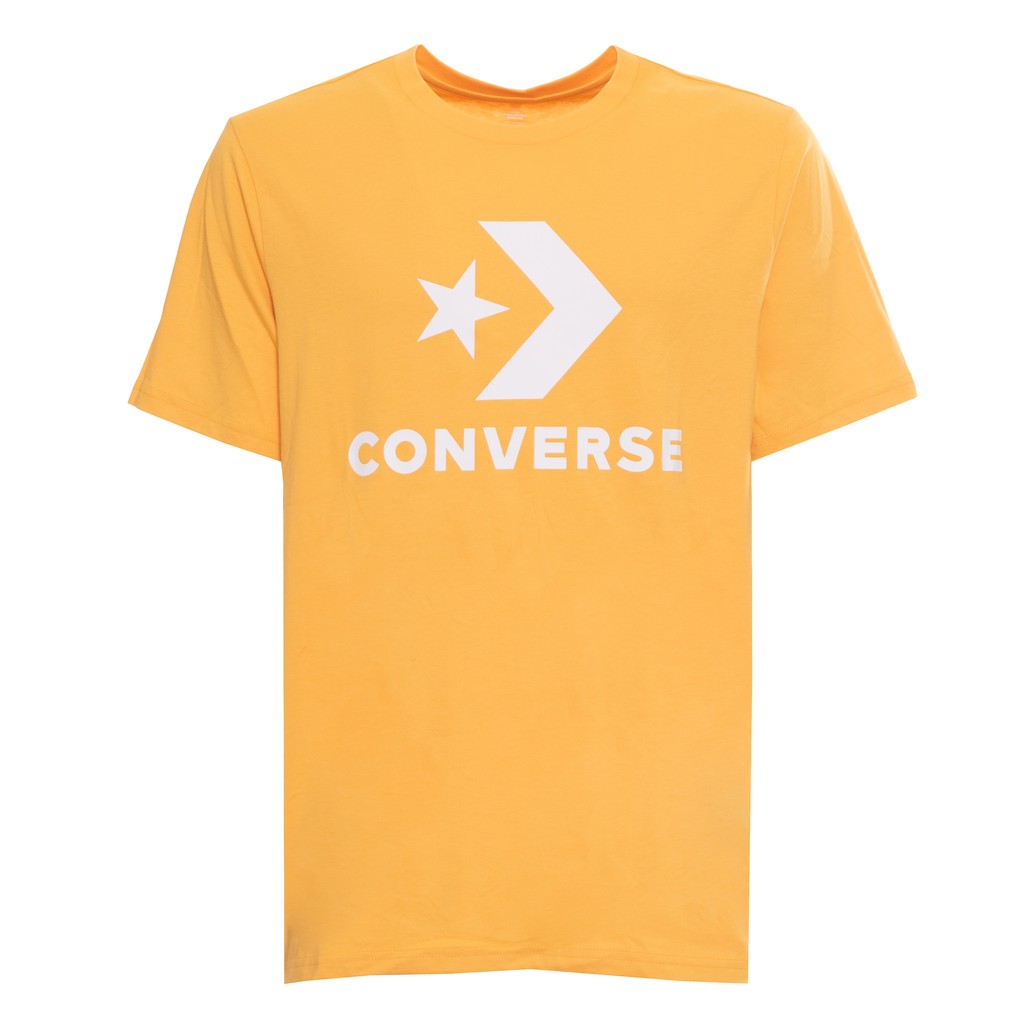 Converse T-shirt met print en bedrukt logo – Geel