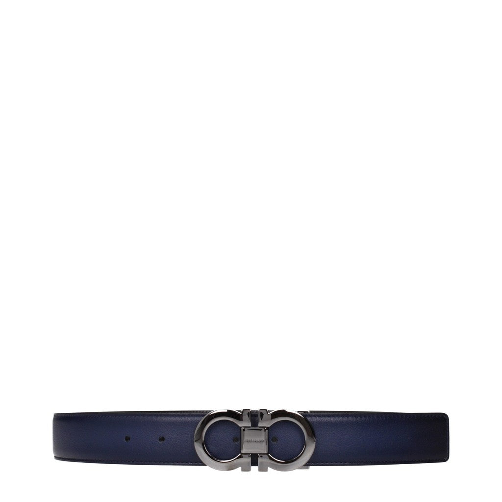 Salvatore Ferragamo Gancini Riem met drukknoopsluiting – Blauw / Zwart