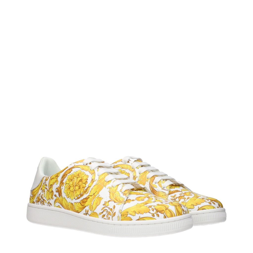 Versace Leren sneakers – Wit / Geel