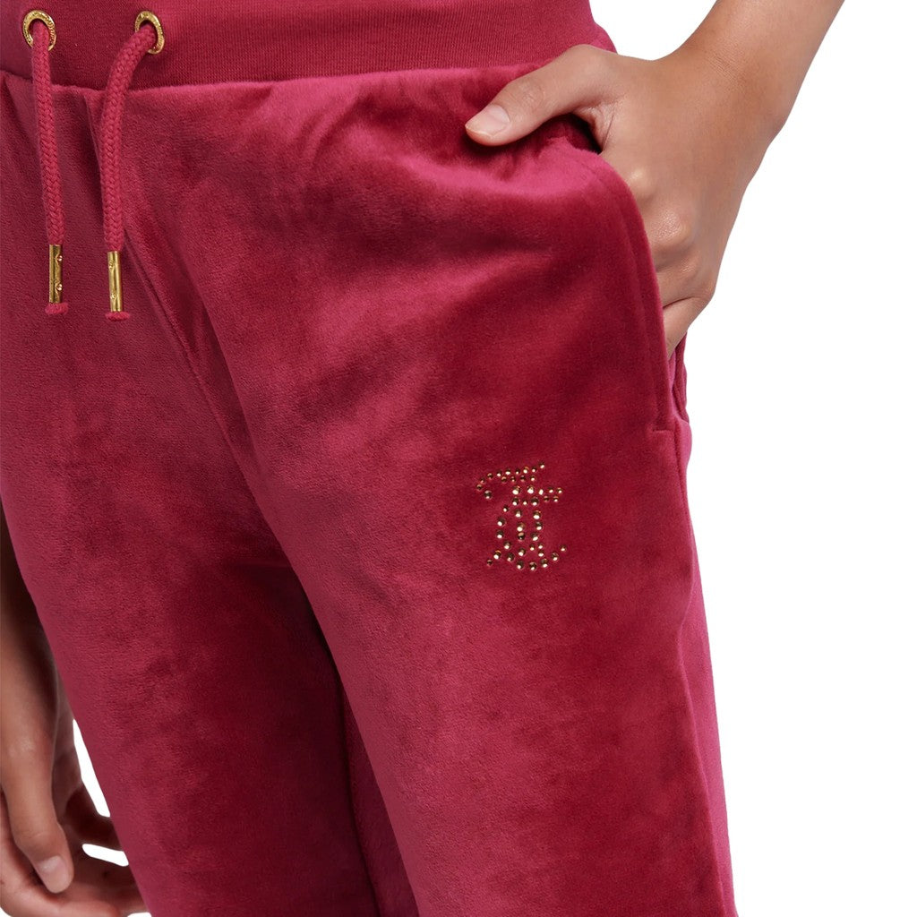 Juicy Couture Kids Chenille bootcut broek – Bordeauxrood