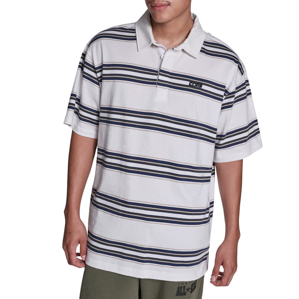 Converse Gestreepte polo met korte mouwen – Wit