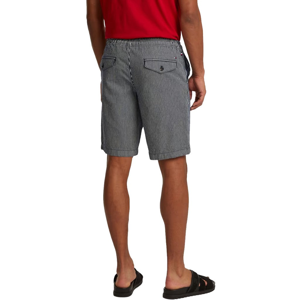 Tommy Hilfiger Gestreepte bermuda short – Marineblauw / Wit