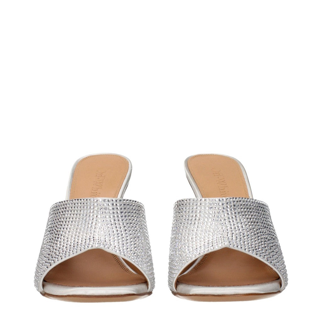 Off-White Sandalen met hak en open teen – Zilver