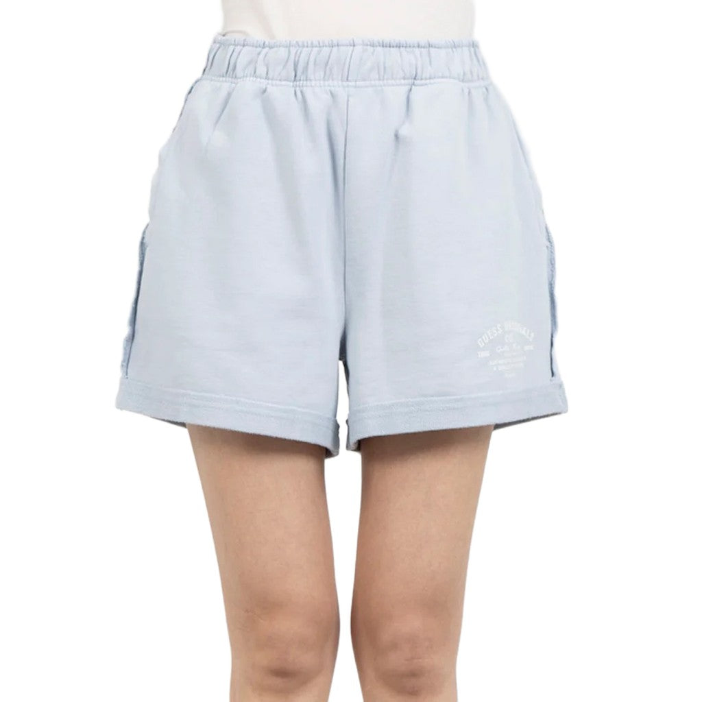 Guess Effen short met zakken en logo – Lichtblauw