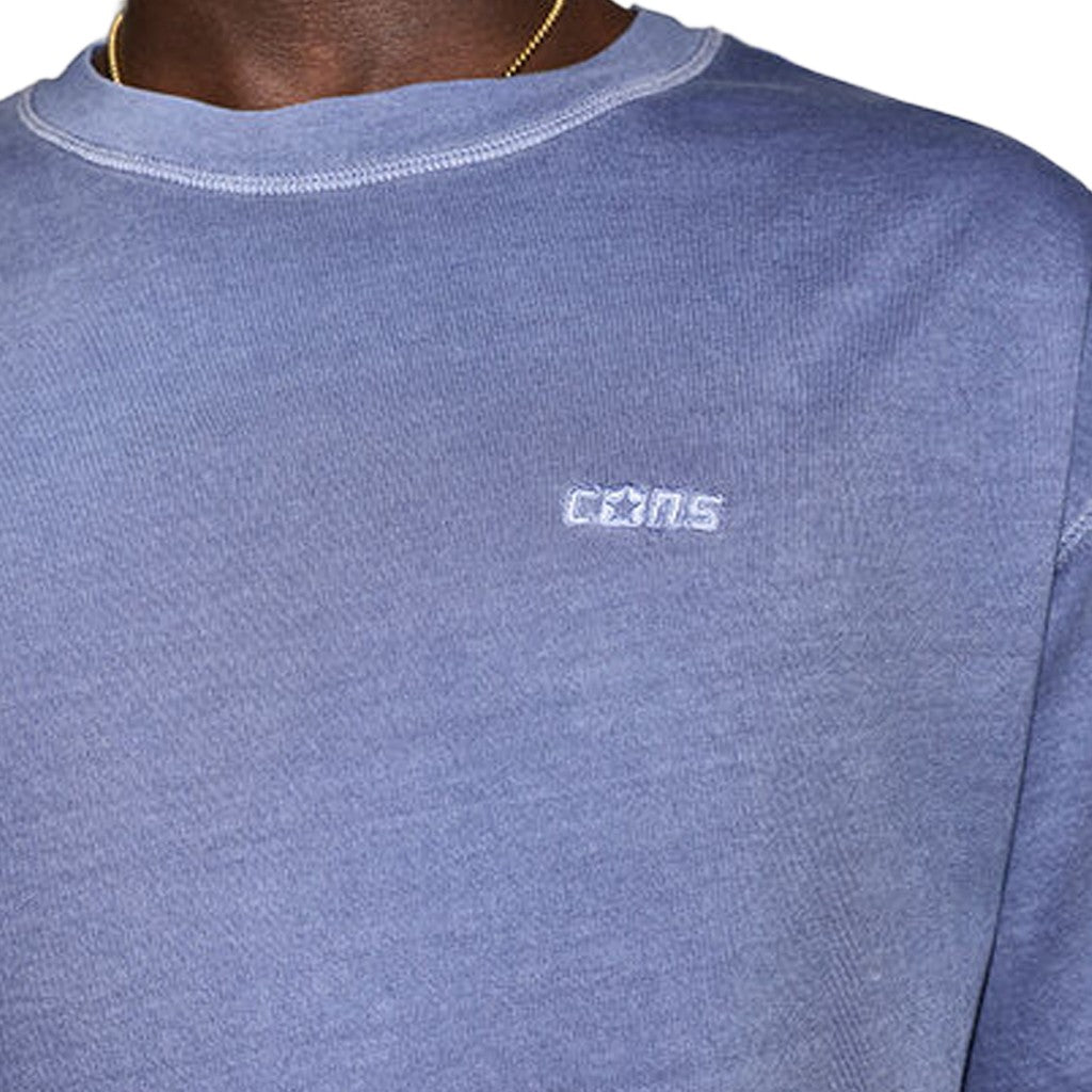 Converse T-shirt met ronde hals en geborduurd logo – Blauw