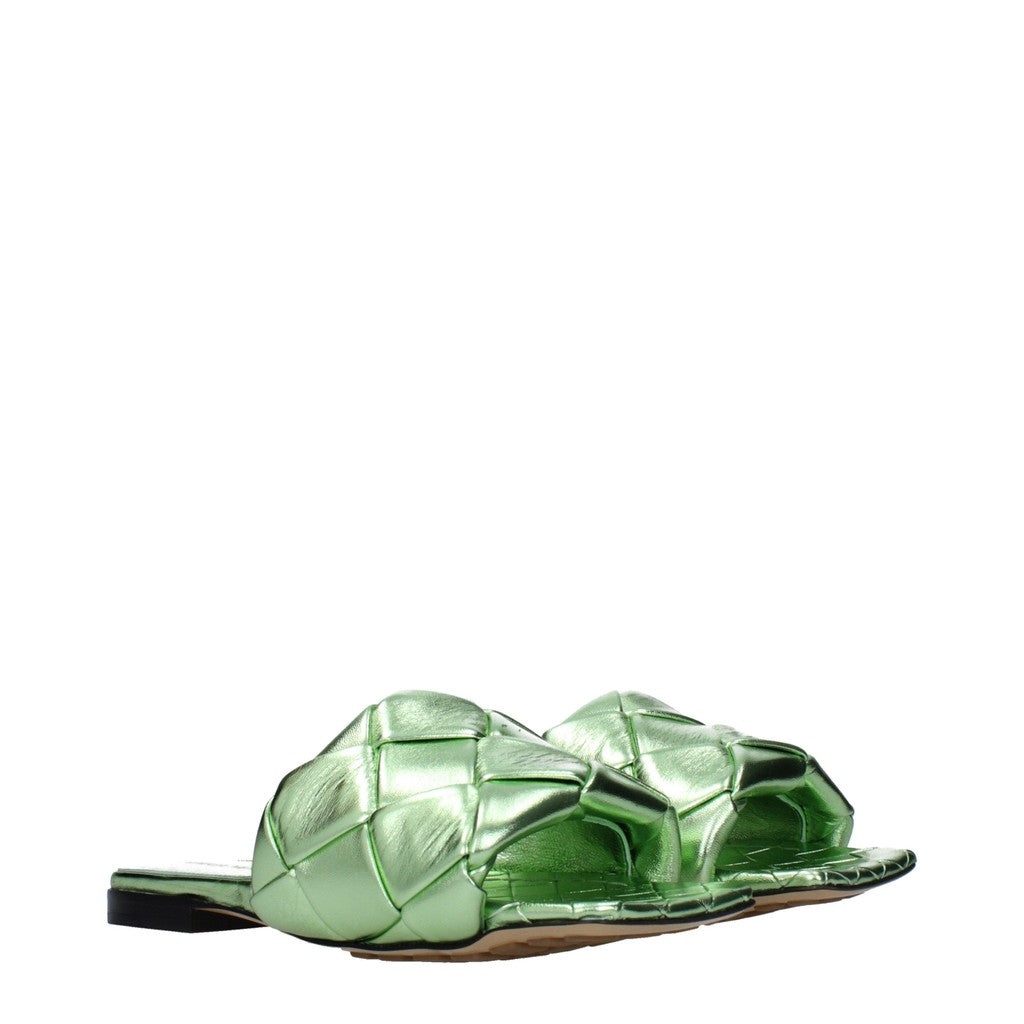 Bottega Veneta Leren sandalen met open neus – Lichtgroen