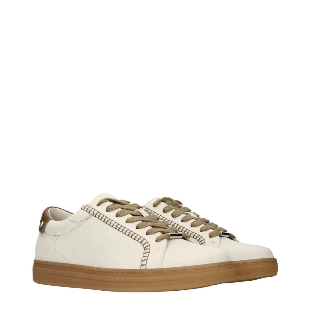 Jimmy Choo Rome Sneakers van suède en leer – Beige