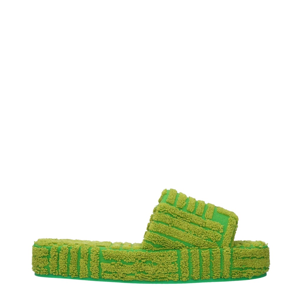 Bottega Veneta Slippers met open neus en rubberen zool – Groen