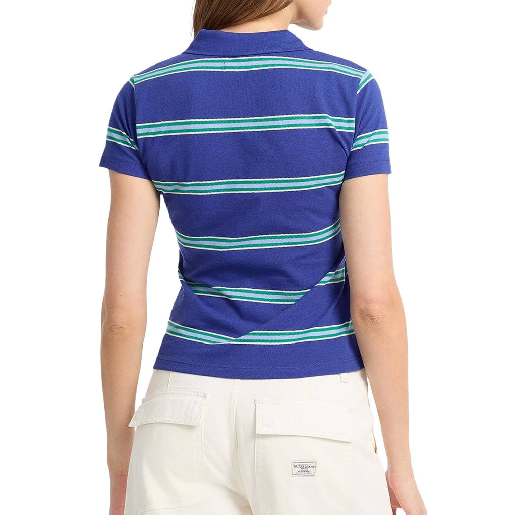 Guess Gestreepte polo met korte mouwen – Blauw