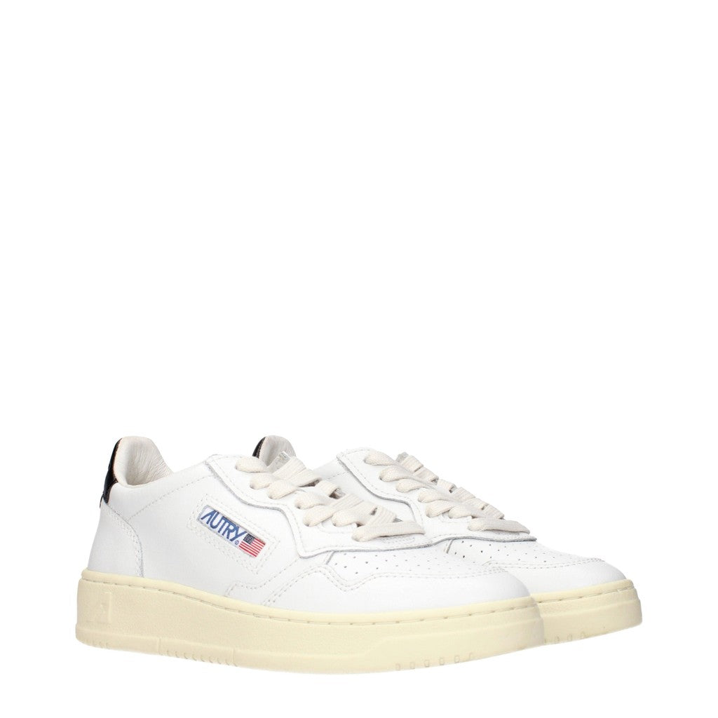 Autry Medalist Sneakers van leer met veters – Wit / Zwart
