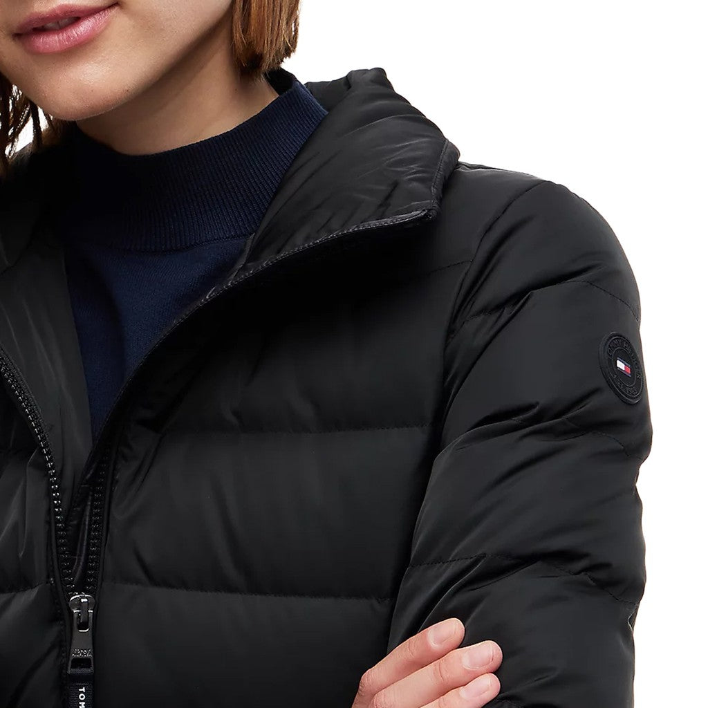 Tommy Hilfiger Gewatteerde jas met capuchon – Zwart