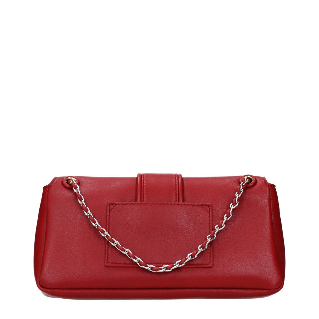 Jacquemus Bambino Chaine Leren schoudertas met magneetsluiting – Rood