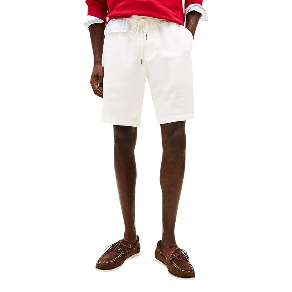 Tommy Hilfiger Relaxed fit bermuda short met trekkoord – Wit