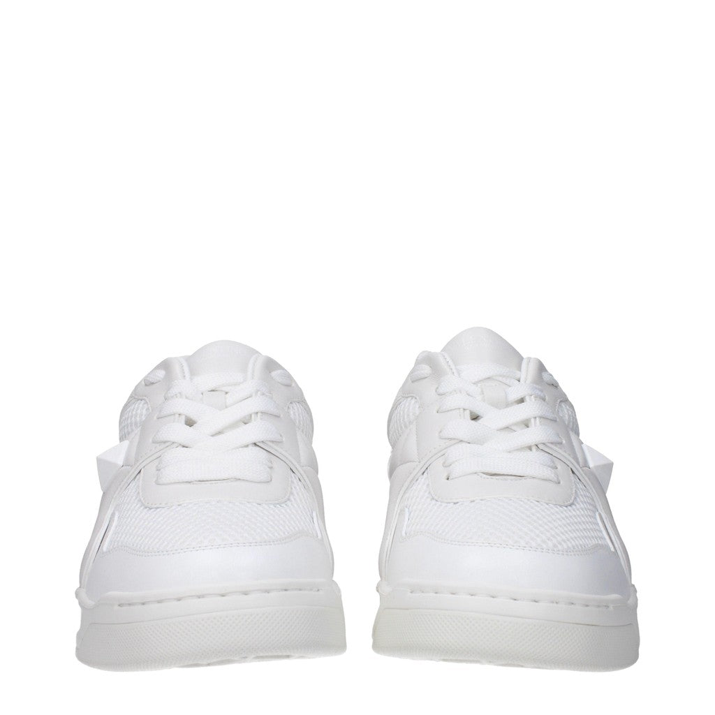 Valentino Garavani One Stud Sneakers van stof en leer – Wit
