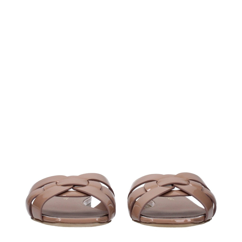Saint Laurent Sandalen met open teen en leren zool – Roze / Beige