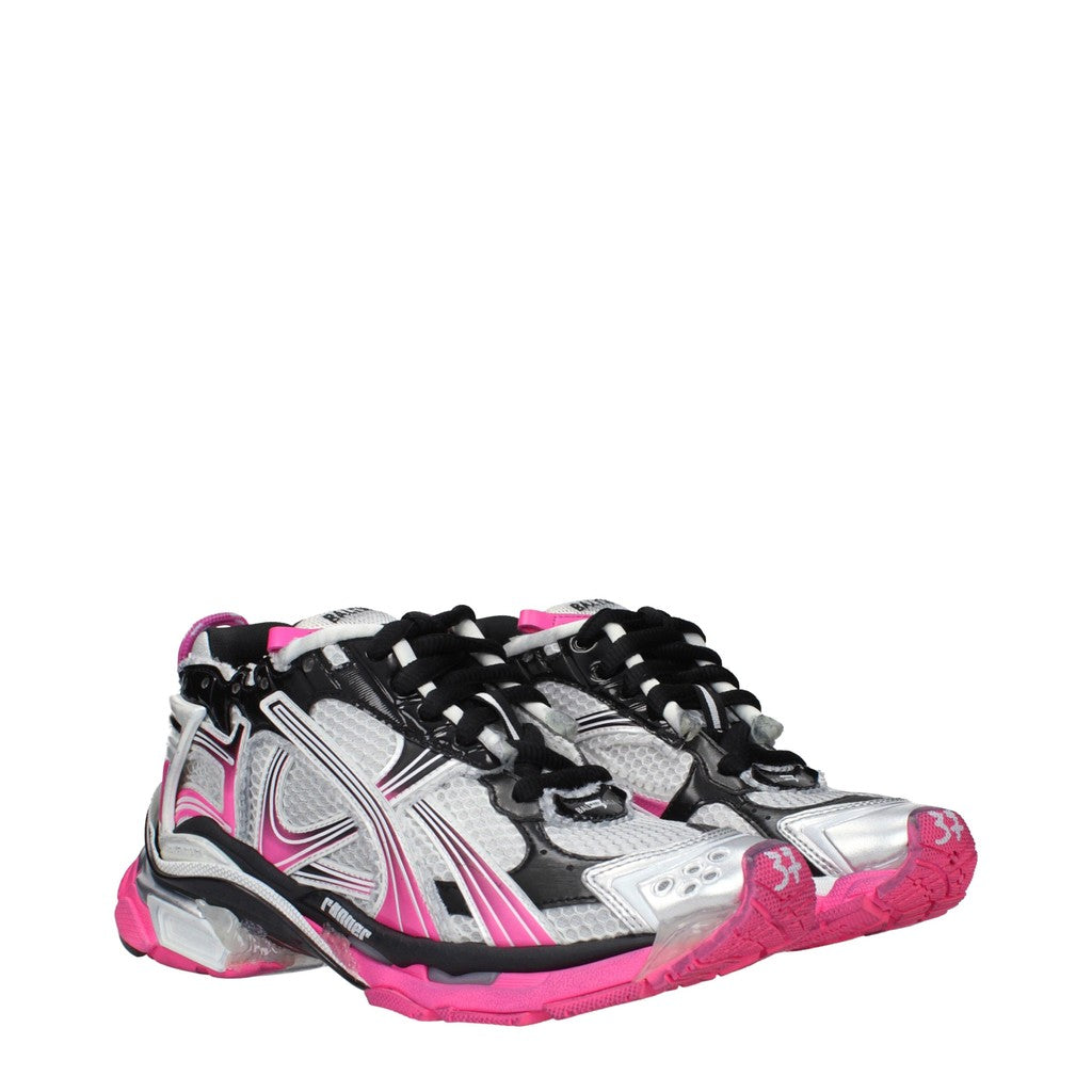 Balenciaga Runner Sneakers met veters en rubberen zool – Grijs / Roze
