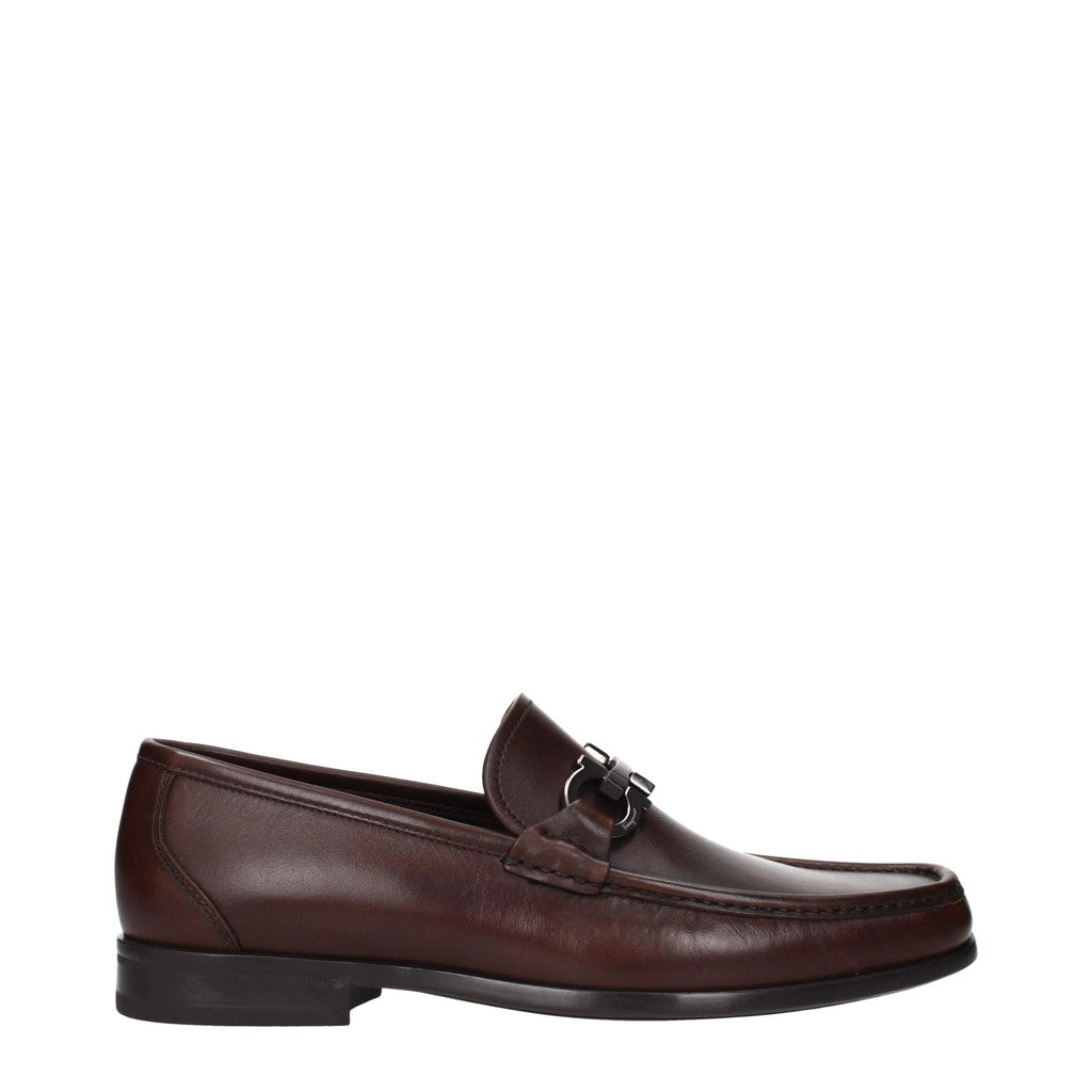 Salvatore Ferragamo Grandioso Loafers van leer – Bruin