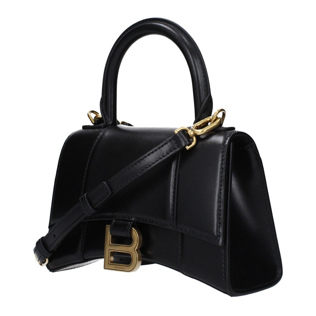 Balenciaga Hourglass XS Handtas met goudkleurige details – Zwart
