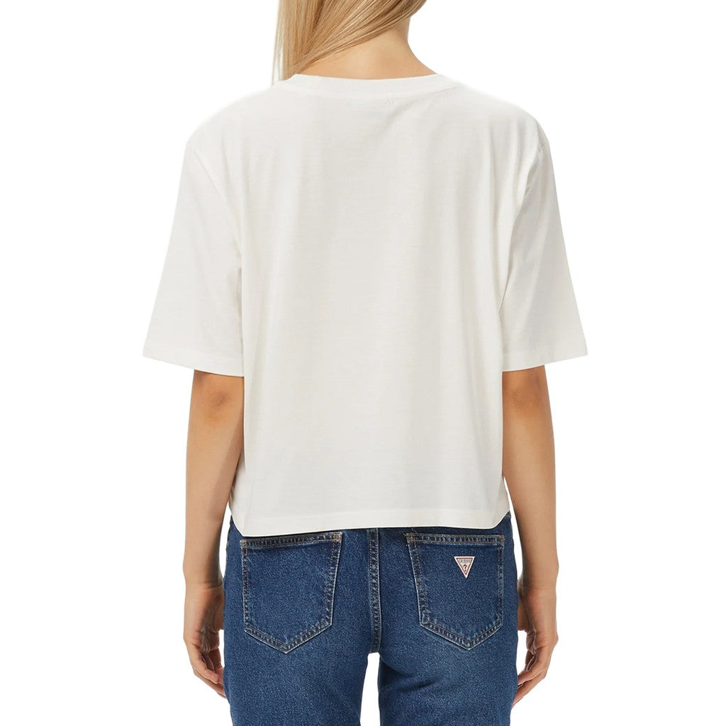 Guess Katoenen T-shirt met logoborduring – Wit