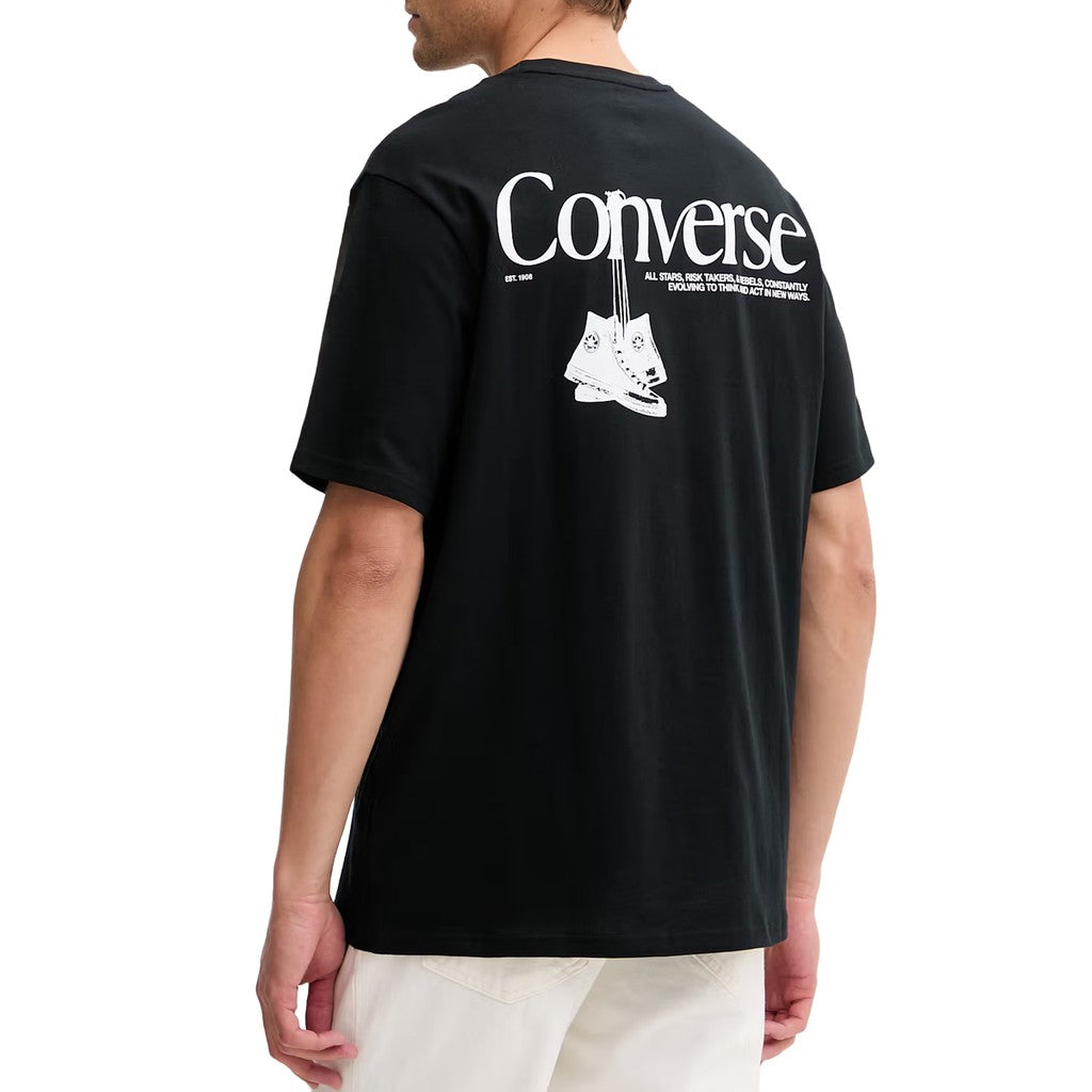 Converse T-shirt met print en bedrukt logo – Zwart