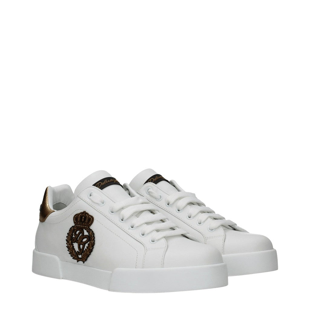 Dolce & Gabbana Portofino Sneakers – Wit / Goud