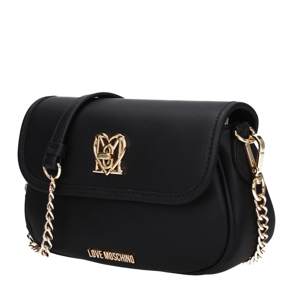 Love Moschino Compacte schoudertas met goudkleurige details – Zwart
