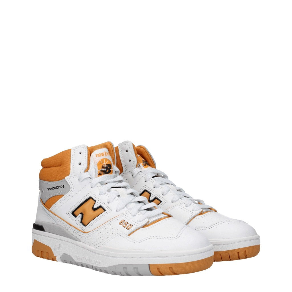 New Balance 650 Sneakers van leer en stof – Wit / Oranje