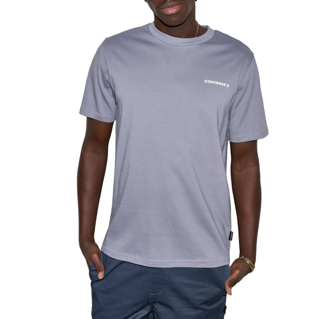Converse T-shirt met ronde hals en bedrukt logo – Paars