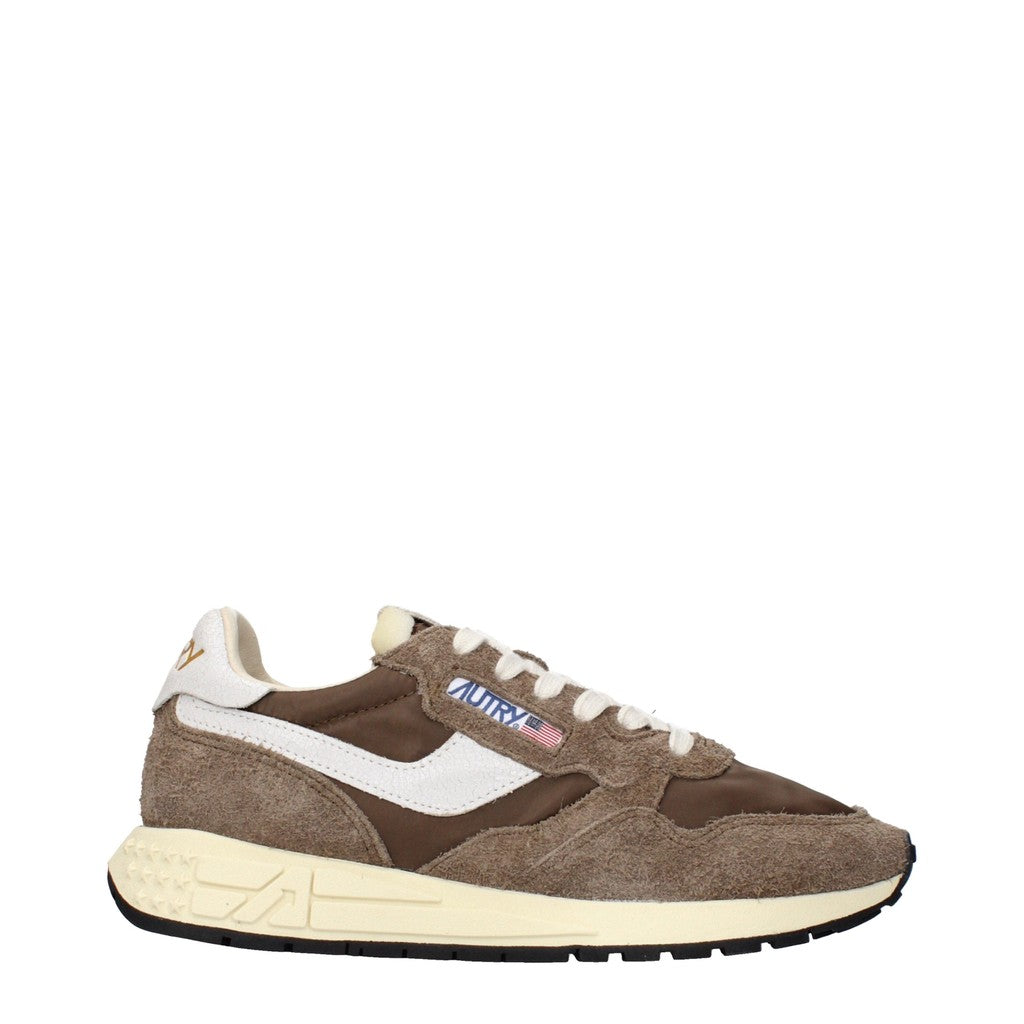 Autry Reelwind Sneakers van textiel en suède – Bruin / Wit