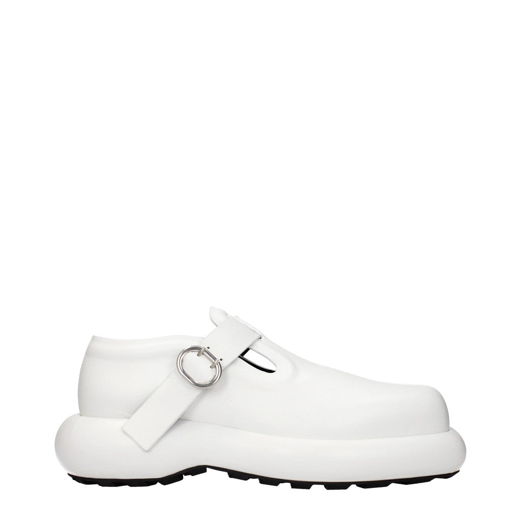 Jil Sander Sneakers met rubberen zool en ronde neus – Wit