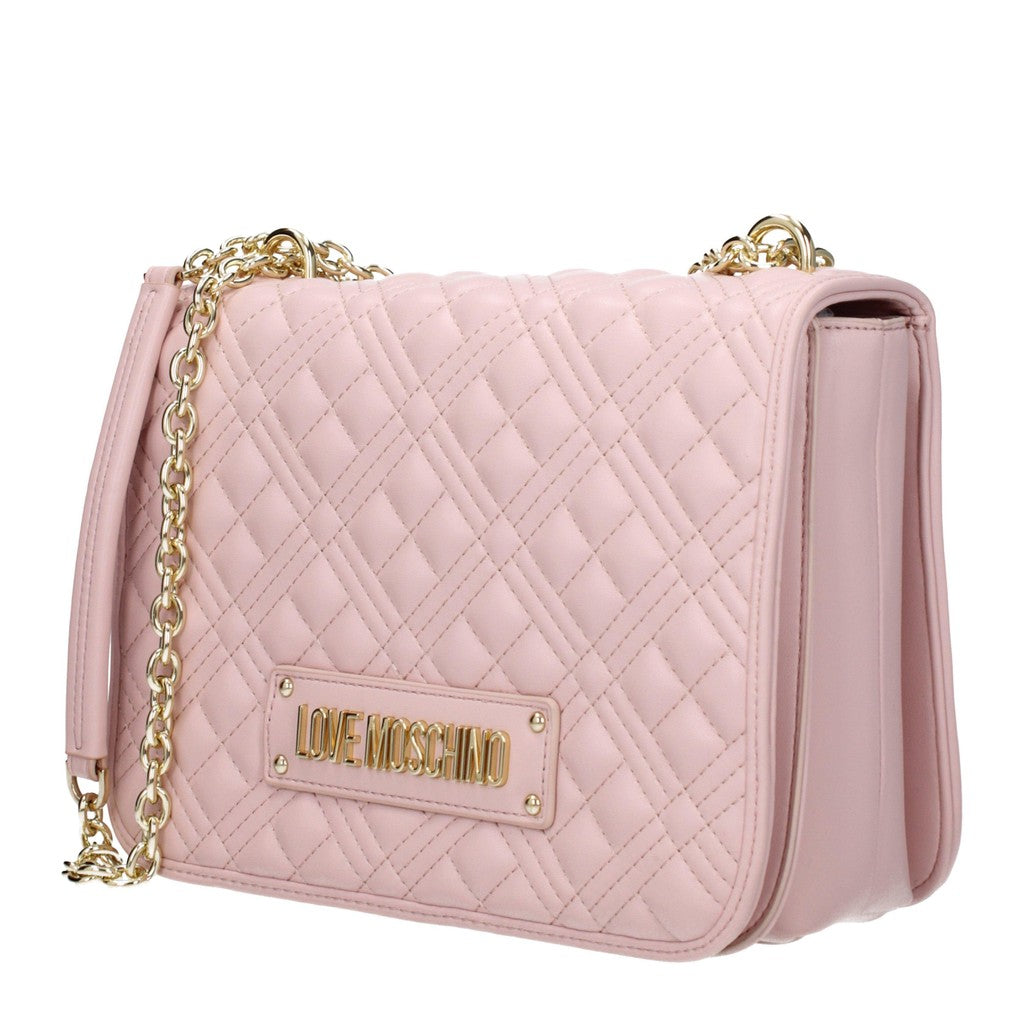 Love Moschino Schoudertas van polyurethaan met drie vakken – Roze