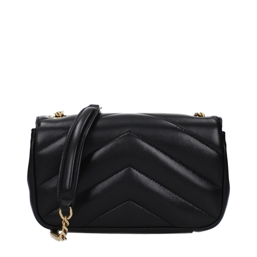 Saint Laurent Loulou Kleine schoudertas met kaartvak – Zwart