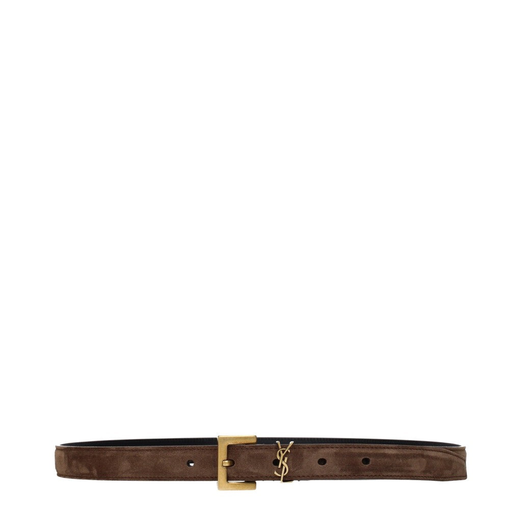 Saint Laurent Riem met goudkleurige details en gespsluiting – Bruin