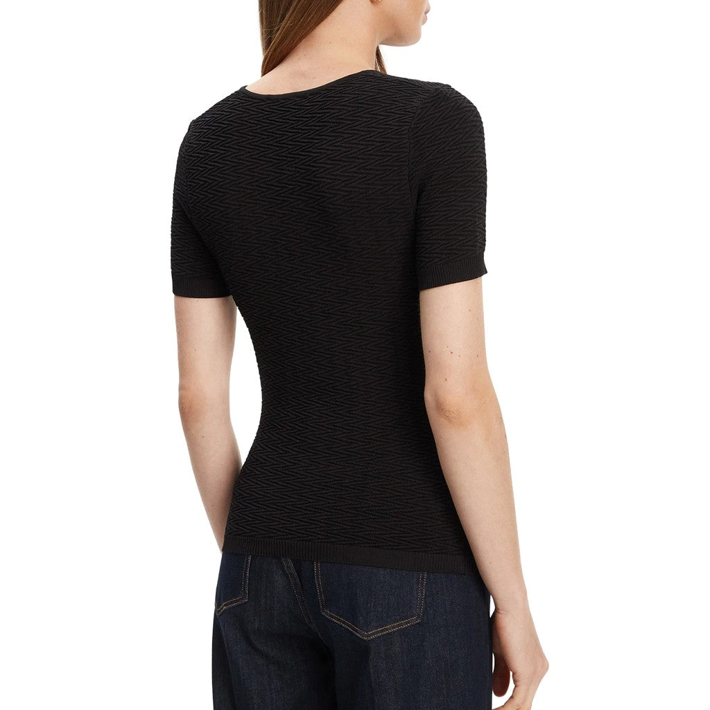 Guess Gebreide trui met korte mouwen – Zwart