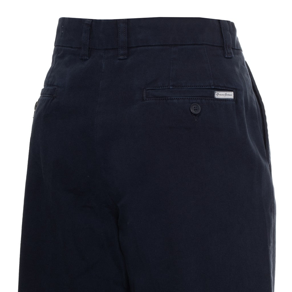 Guess Broek met vier zakken en logo – Marineblauw