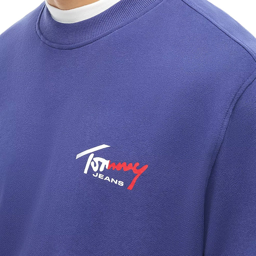 Tommy Jeans Regular Fit Sweater met bedrukt logo – Blauw