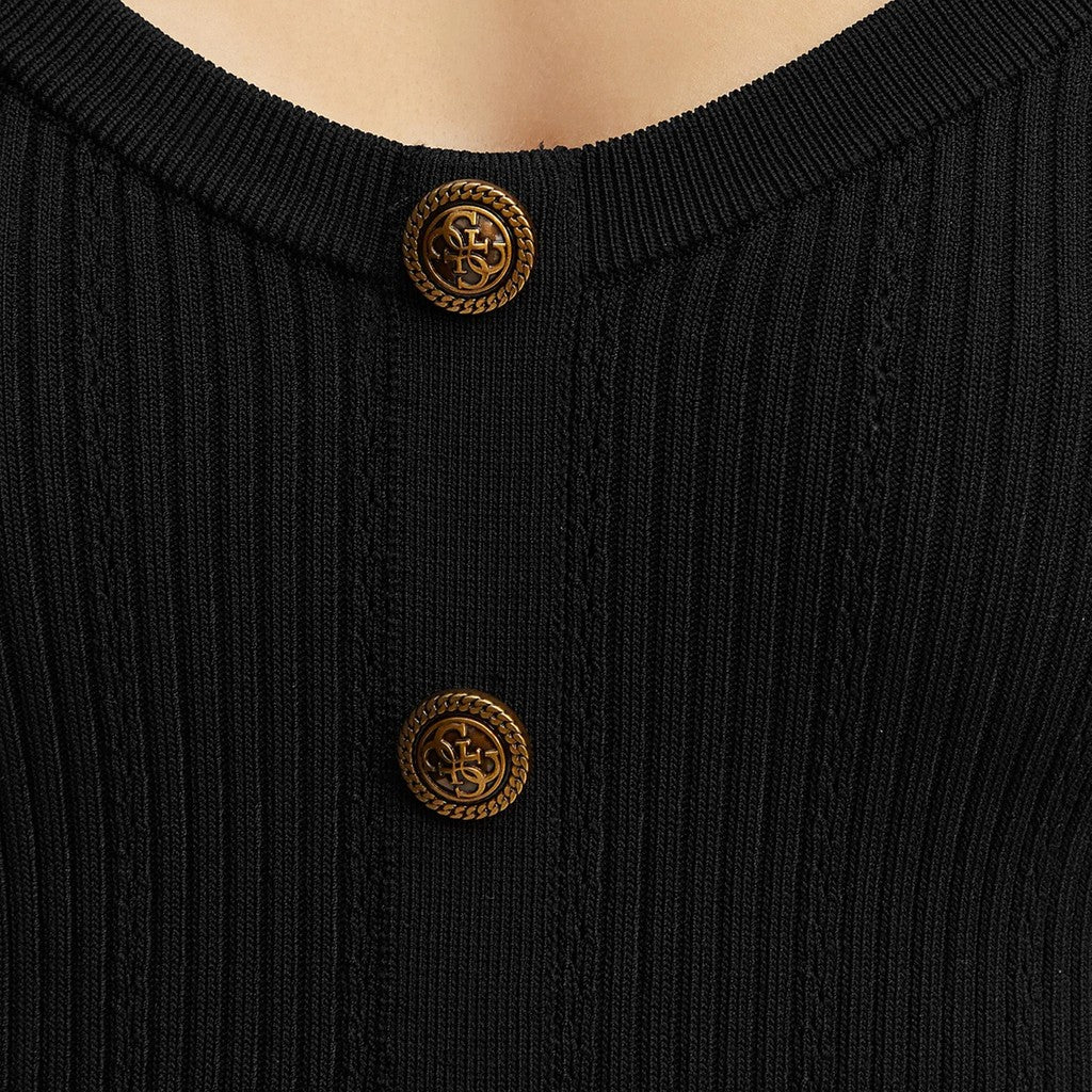 Guess Top met V-hals en schouderbandjes – Zwart