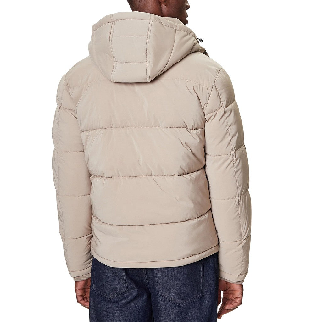 Guess Jas met capuchon en rits en drukknopen – Khaki