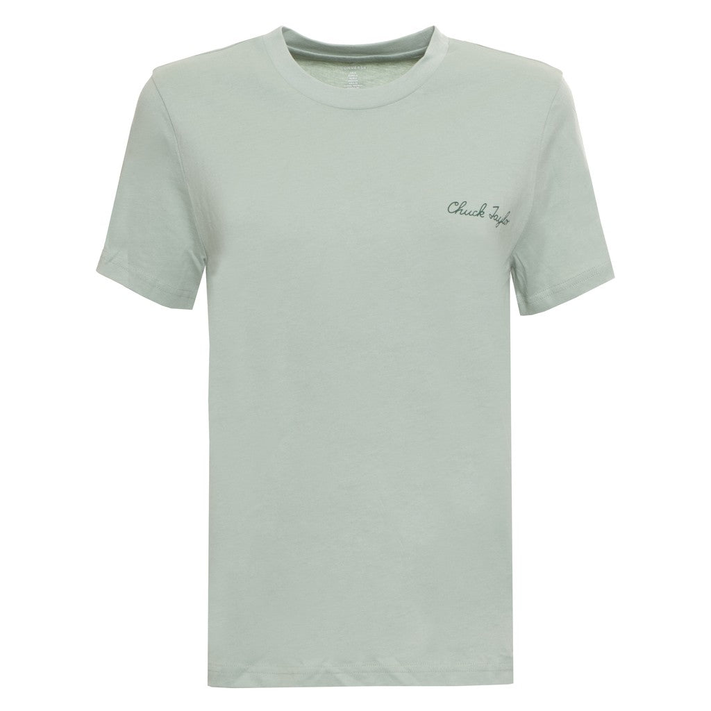 Converse T-shirt met ronde hals en logo – Saliegroen