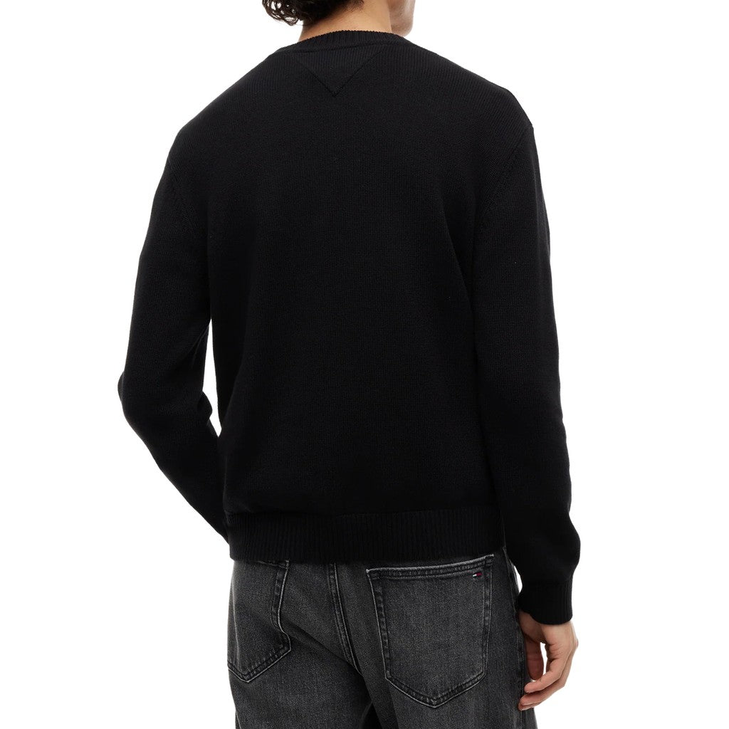 Tommy Jeans Regular Fit Meerkleurige trui met geborduurd logo – Zwart