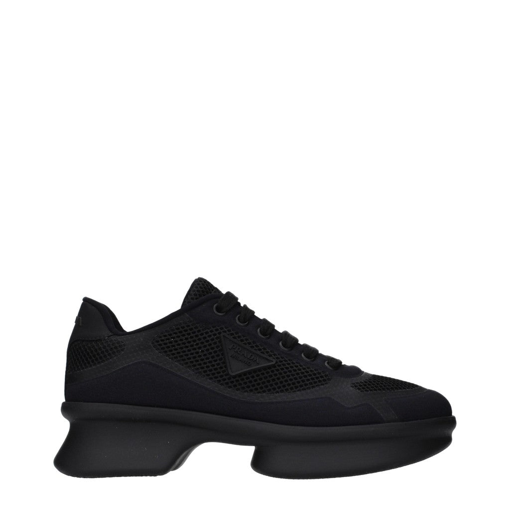 Prada Re-Nylon Sneakers met veters en hak – Zwart