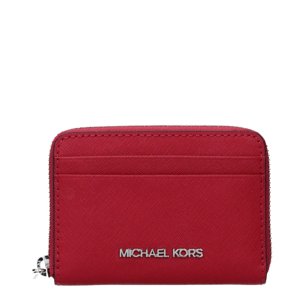 Michael Kors Jet Set Travel Compacte portemonnee met ritssluiting – Rood