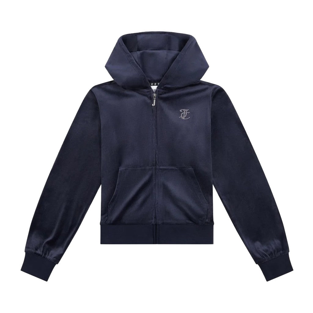 Juicy Couture Kids Hoodie met rits – Marineblauw