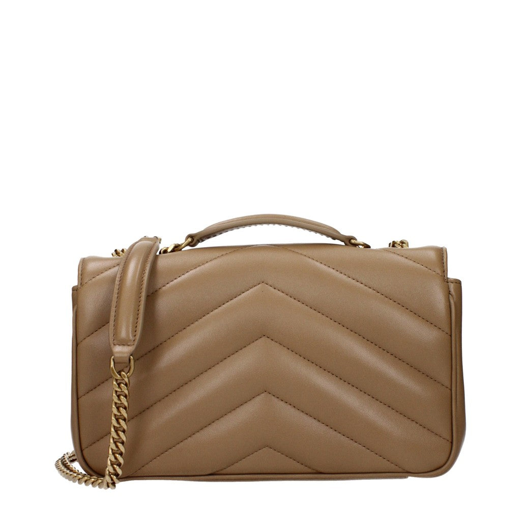 Saint Laurent Loulou Compacte schoudertas met kaartvak – Bruin