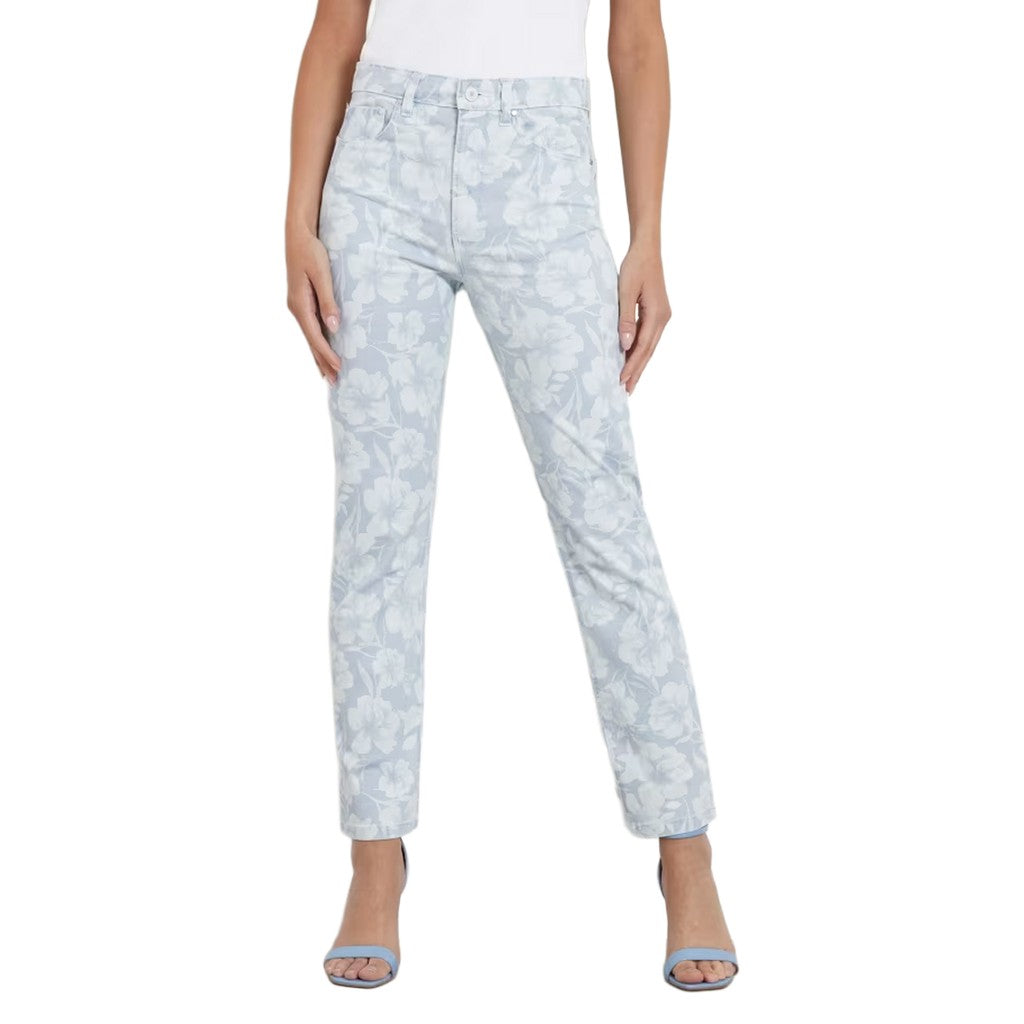 Guess Tweekleurige broek met vijf zakken – Lichtblauw