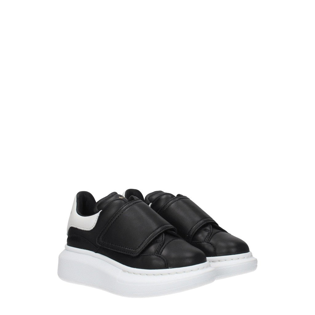 Alexander McQueen Kids Oversized Sneakers van leer – Zwart / Wit