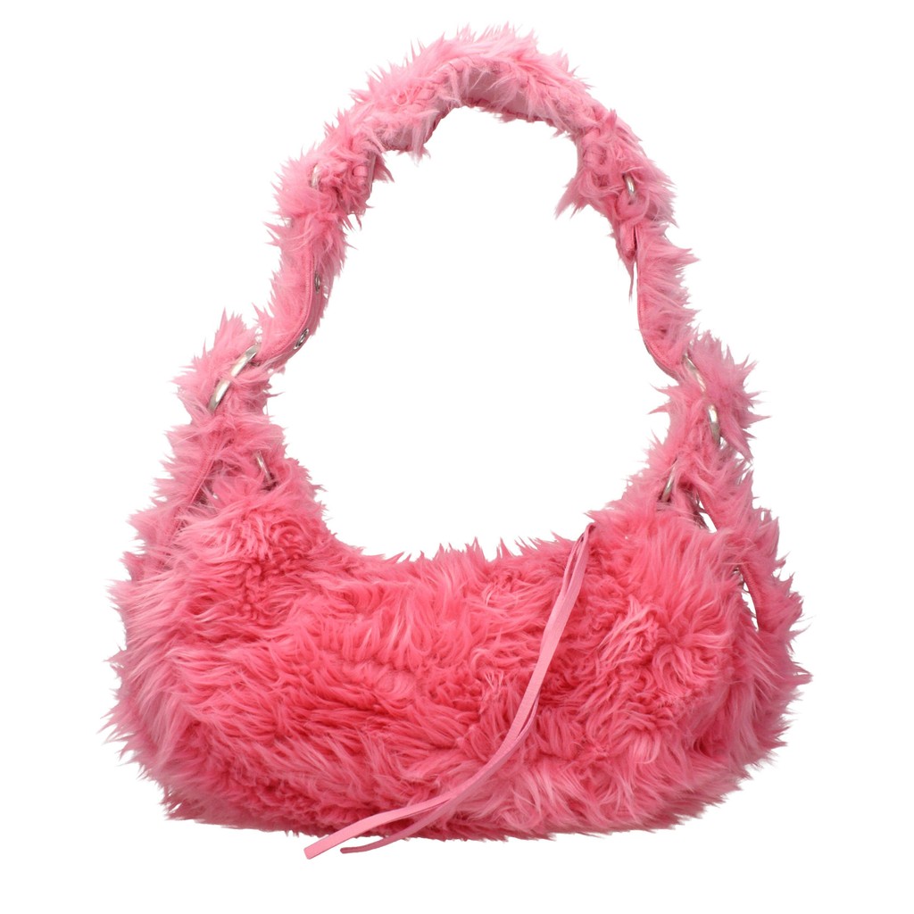 Balenciaga Le Cagole XS Schoudertas van imitatiebont – Roze