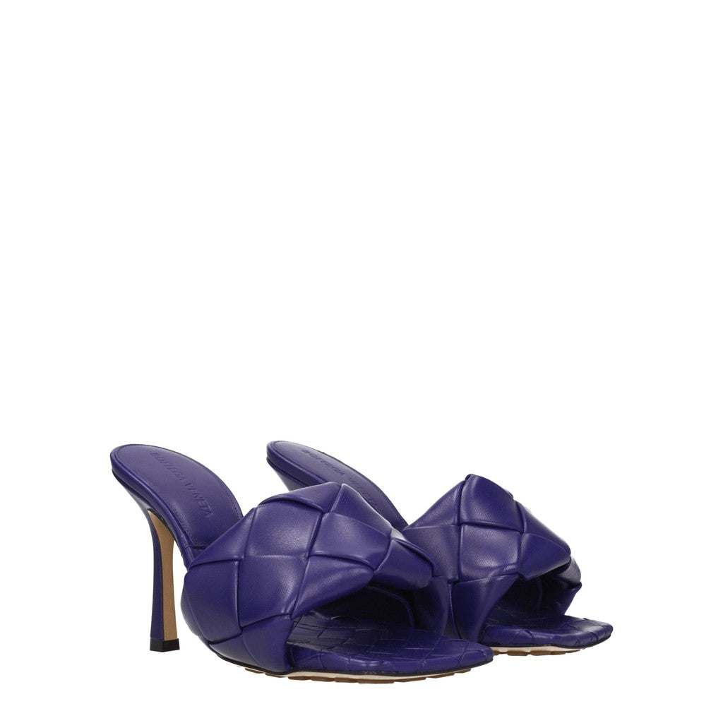 Bottega Veneta Leren sandalen met hak en leren zool – Paars