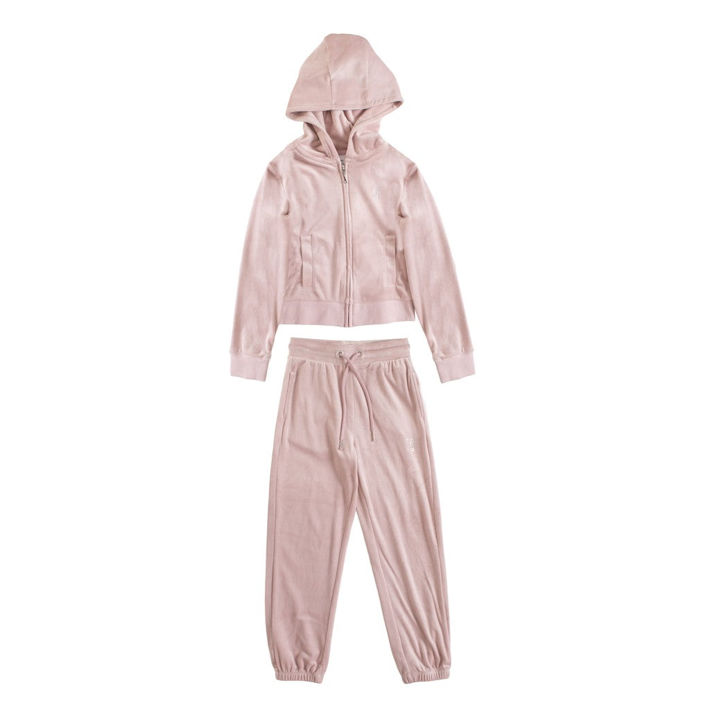 Juicy Couture Kids Trainingspak met capuchon – Lichtroze