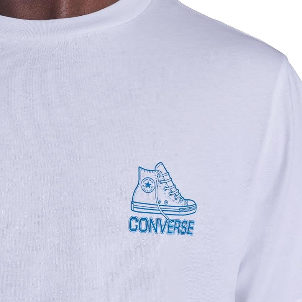 Converse T-shirt met print en bedrukt logo – Wit